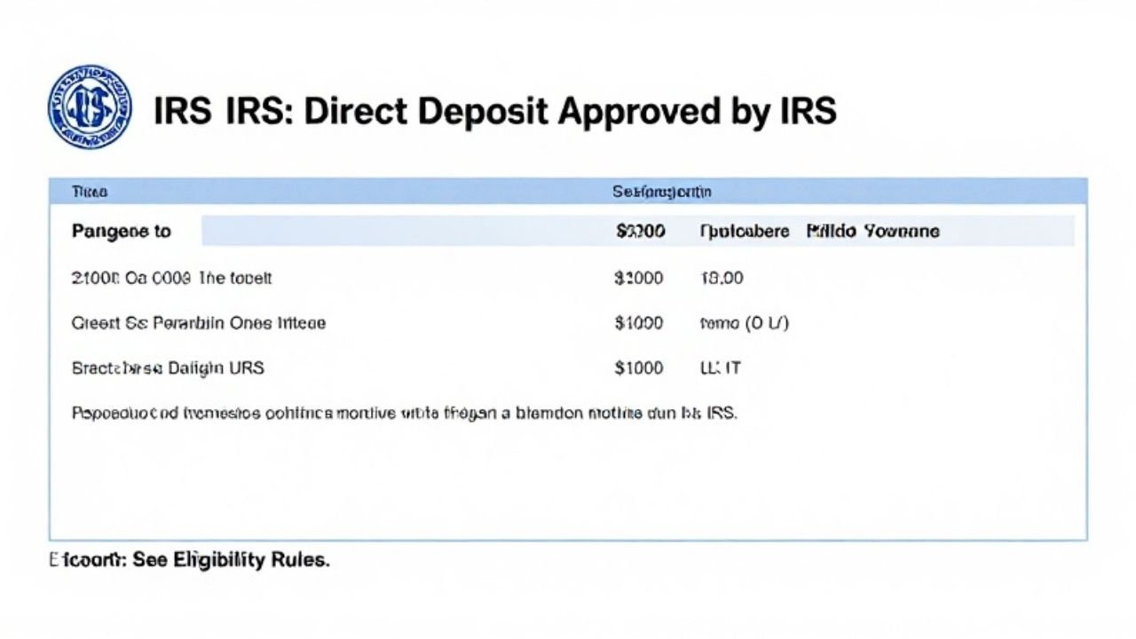 $2,000 Direct Deposit Approved by IRS – See Eligibility Rules